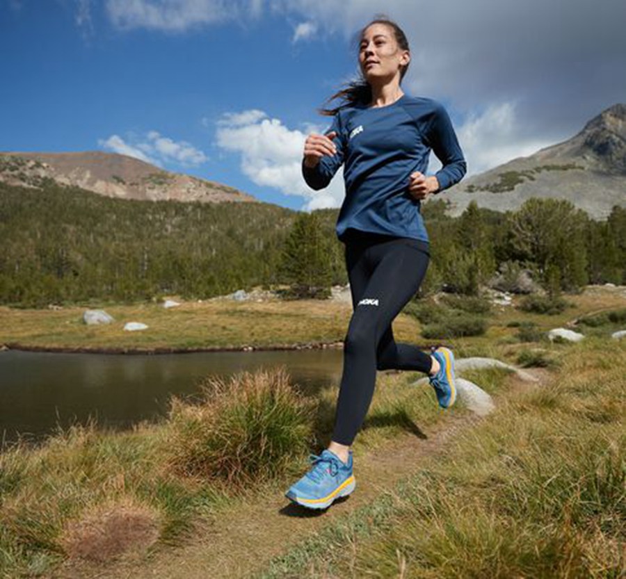 Zapatillas Trail Hoka One One Mujer - Challenger Atr 6 - Azules - MBC172348